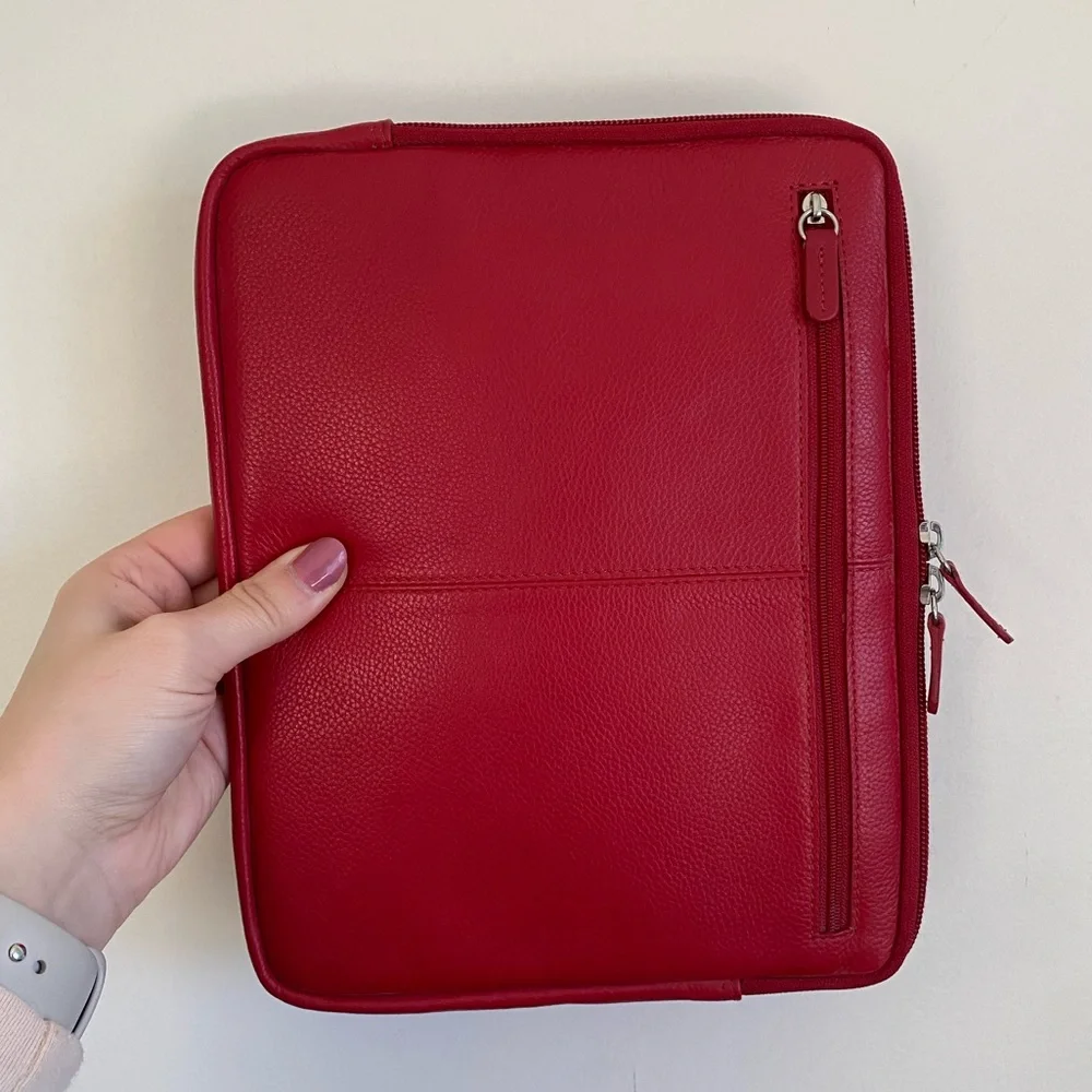 Red Leather Tablet Sleeve
